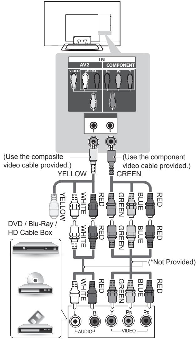 (Use the composite video cable provided.) (Use the component video cable provided.) YELLOW GREEN DVD / Blu-Ray / HD Cable Box (*Not Provided) L-AUDIO R Y PB PR VIDEO VIDEO AUDIO AUDIO PR BLUE RED GREEN RED WHITE RED WHITE RED WHITE RED WHITE RED WHITE RED WHITE RED WHITE RED WHITE RED WHITE RED WHITE RED WHITE RED WHITE RED WHITE RED WHITE RED WHITE RED WHITE RED WHITE RED WHITE RED WHITE RED WHITE RED WHITE RED WHITE RED WHITE RED WHITE RED WHITE RED L-AUDIO