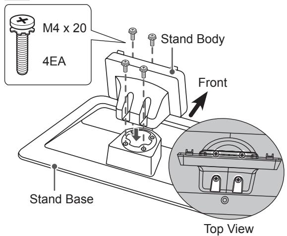M4 x 20 4EA Stand Body Front Stand Base Top View