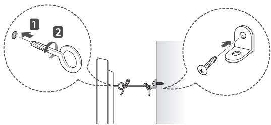Diagram illustrating two steps of securing a spring, labeled with numbered instructions and magnified views.