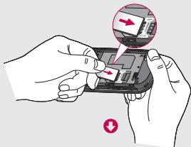 LG GW620 - Installer la carte SIM - 2