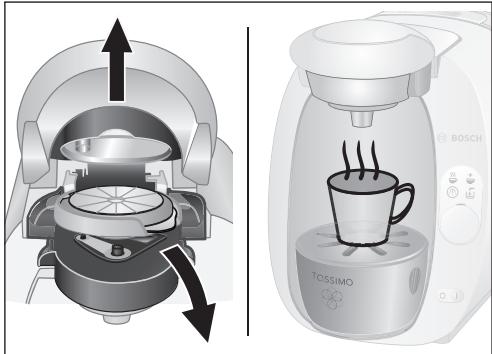 BOSCH TASSIMO TAS2005 - ▶ 20 segundos após o fim de cada ciclo de infusão, a sua máquina TASSIMO volta ao modo de standby. - 1
