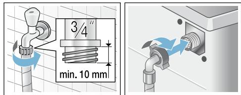 BOSCH WAQ24483FF - Raccordement à l'eau froide - 1