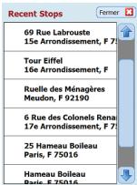 ACER C500 - Gestion de votre liste de destinations récentes - 1