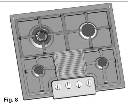 CANDY PG2D750/1 SQX - INSTRUÇÉS PARA UTILizar A ZONA PARA GRELHAR - 1