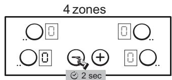 CANDY CH630 C - To lock the hob : - 1