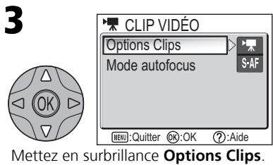 NIKON COOLPIX 5600 - Aide du menu Clip Vidéo - 3