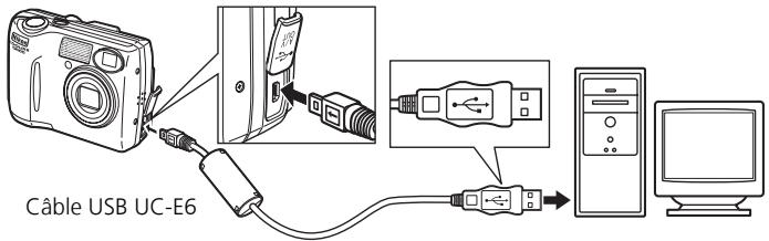 NIKON COOLPIX 5600 - Connexion du câble USB - 1