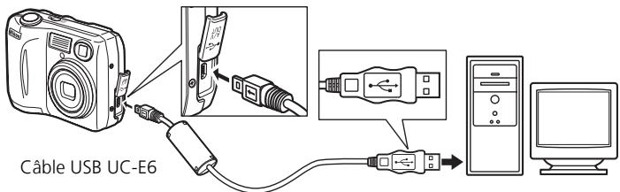 NIKON COOLPIX 2200 - Connexion du câble USB - 1