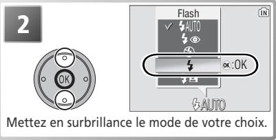 NIKON COOLPIX S2 - Utilisation du flash : Mode de flash - 3