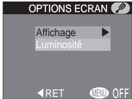 NIKON COOLPIX 4500 - Pour ajuster les réglages du moniteur : Options Ecran - 1