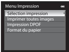NIKON COOLPIX AW100 - Choisissez Sélection impression, Imprimer toutes images ou Impression DPOF, puis appuyez sur OK. - 1