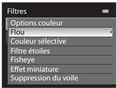NIKON COOLPIX AW100 - Appuyez sur la commande ▲ ou ▼ du sélecteur multidirectionnel pour sélectionner le filtre et appuyez sur Ⓔ. - 1