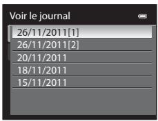 NIKON COOLPIX AW100 - Utilisez le sélecteur multidirectionnel pour sélectionner les données du journal à afficher, puis appuyez sur OK. - 1