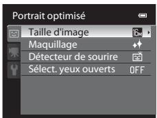 NIKON COOLPIX AW100 - Options disponibles dans le menu Portrait optimisé - 1