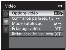NIKON COOLPIX AW100 - Modification des réglages d'enregistrement d'une vidéo (menu Vidéo) - 1