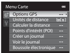 NIKON COOLPIX AW100 - Modification des paramètres du GPS ou de la boussole électronique (menu Carte) - 1