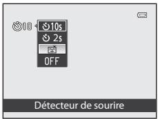 NIKON COOLPIX P310 - Utilisez le sélecteur multidirectionnel pourCHO (Detecteur de sourire) et appuyez sur OK. - 1