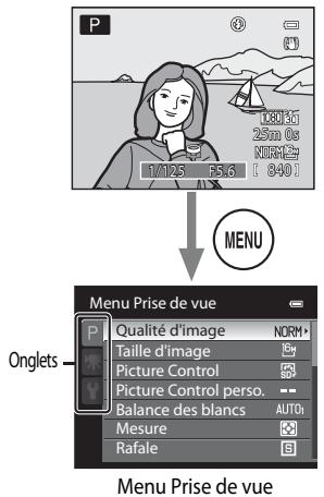 NIKON COOLPIX P310 - Utilisation des menus (la commande MENU) - 1