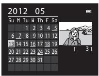 NIKON COOLPIX P310 - Visualisation par planche d'imagettes, en mode calendrier - 4