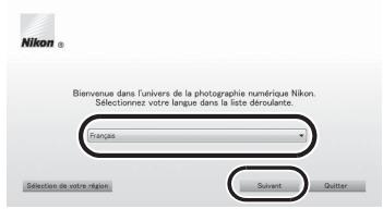 NIKON COOLPIX P310 - Choisissez une langue dans la boite de dialogue de selection de la langue pour ouvrir la fenêtre d'installation. - 1
