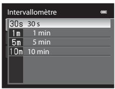 NIKON COOLPIX P310 - Définissez l'intervalle entre chaque vue, puis appuyez sur OK. - 1