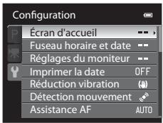 NIKON COOLPIX P310 - Menu de configuration - 1