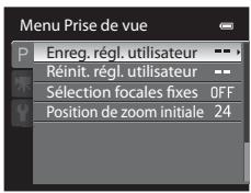 NIKON COOLPIX P310 - Sélectionnez Enreg. régl. utiliser à l'aide du sélecteur multidirectionnel puis appuyez sur OK. - 1