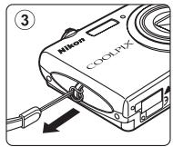 NIKON COOLPIX S220 - Fixation de la dragonne de l'appareil photo - 3