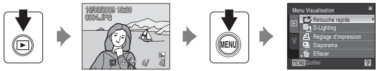 NIKON COOLPIX S220 - Affichage du menu Visualisation - 1