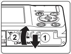NIKON COOLPIX S220 - Insertion de l'accumulateur - 1
