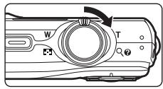 NIKON COOLPIX S220 - Tournez la commande de zoom sur la position T (Q) en mode de visualisation plein écran pour effectuer un zoom sur l'image. - 1