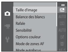 NIKON COOLPIX S3500 - Fonctions régables à l'aide de la commande MENU (MENU prise de vue) - 3