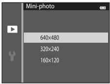 NIKON COOLPIX S3500 - Appuyez sur la commande ou du selecteur multidirectionnel pour choisir la taille de copie souhaitée, puis appuyez sur la commande - 1