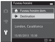 NIKON COOLPIX S3500 - Sélection du fuseau horaire de destination - 2