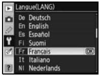 NIKON D80 - Langue (LANG) - 1