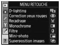 NIKON D80 - Création de copies retouchées : Menu Retouche - 1