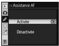 NIKON D80 - 4: Assistance AF (tous les modes sauf 📁, 🚗 et 📋) - 1