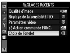 NIKON D90 - Sélectionnez Choix de l'onglet. - 2