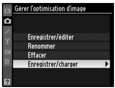 NIKON D90 - Sélectionnez Enregistrer/charger. - 2