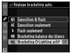 NIKON D90 - Sélectionnez le bracketing ADL. - 1