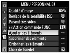 NIKON D90 - Sélectionnez Ajouter des éléments. - 2