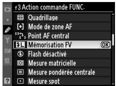 NIKON D90 - Associez la mémorisation FV à la commande Fn. - 1