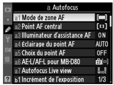 NIKON D90 - Choisissez l'AF sélectif ou dynamique. - 1