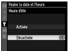 NIKON D90 - Activer ou désactiver l'heure d'été. - 1