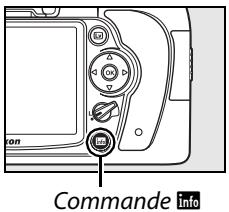 NIKON D90 - ■ Modification des paramètres dans l'affichage des informations de prise de vue (Affichage des réglages rapides) - 1
