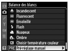 NIKON D90 - Sélectionnez PRE (Pré-réglage manuel). - 2