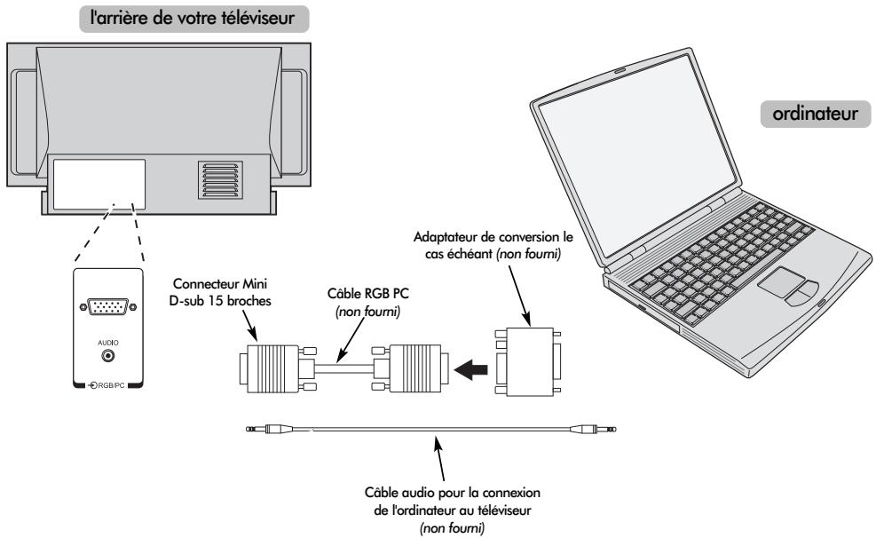 TOSHIBA 46WM48 - Connexion d'un ordinateur - 1