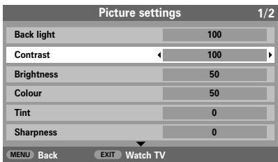 TOSHIBA 27WL56 - Picture preferences - 1