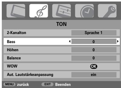 TOSHIBA 27WL56 - Bass-, Höhen- und Balance-Regelung - 1