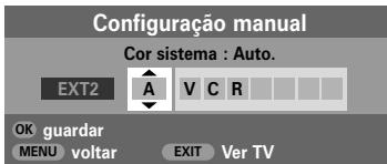 TOSHIBA 32WL56 - Com a fonte externa a tocar, seleccione Configuração manual no menu INSTALAÇÃO. - 1